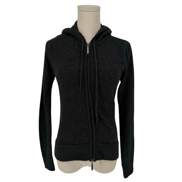 Vince Cashmere Zipper Front Hoodie Sweater Women's Size XS Grey Casual Designer - Picture 1 of 9